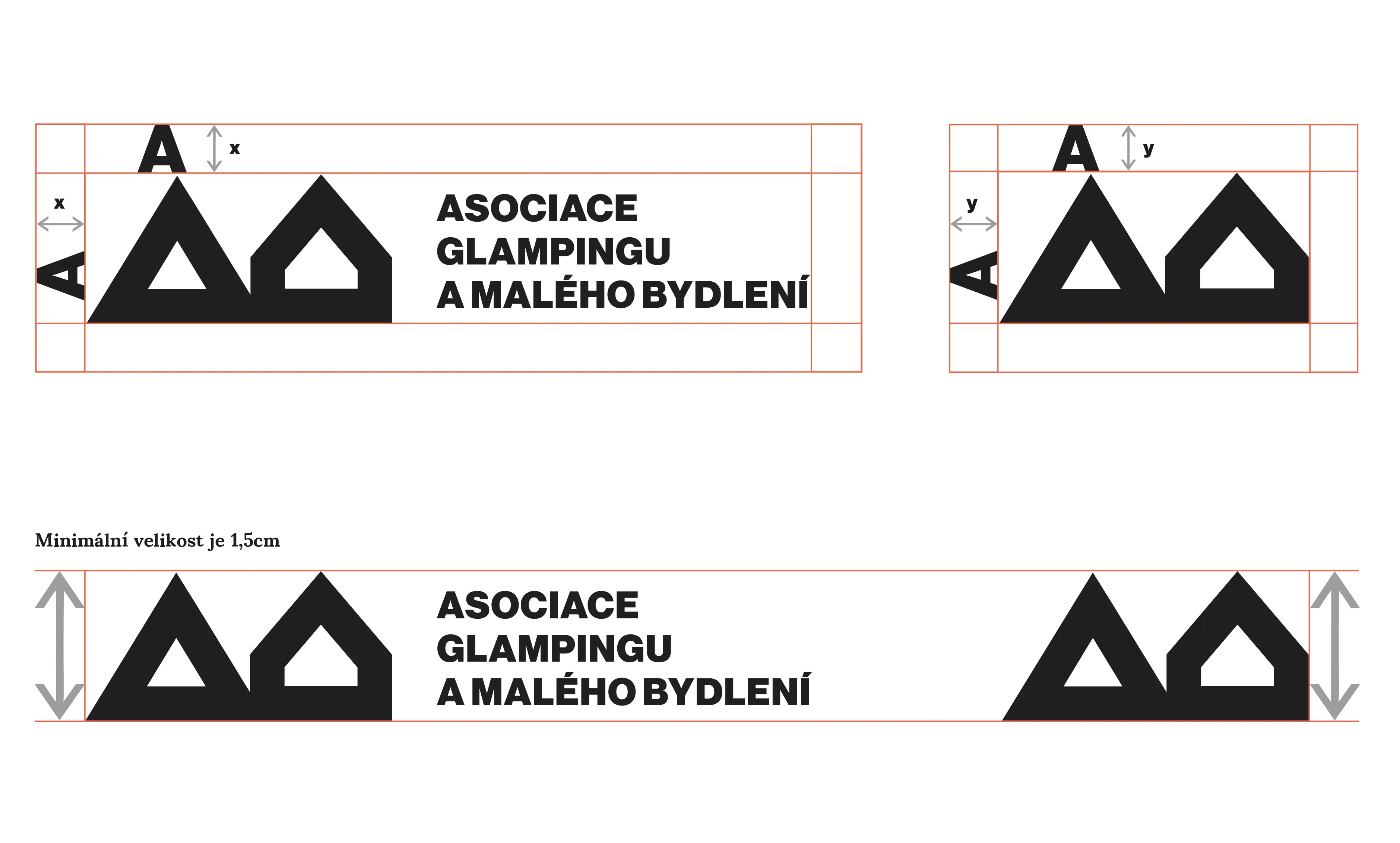 Vizuální identita pro Asociaci glampingu a malého bydlení